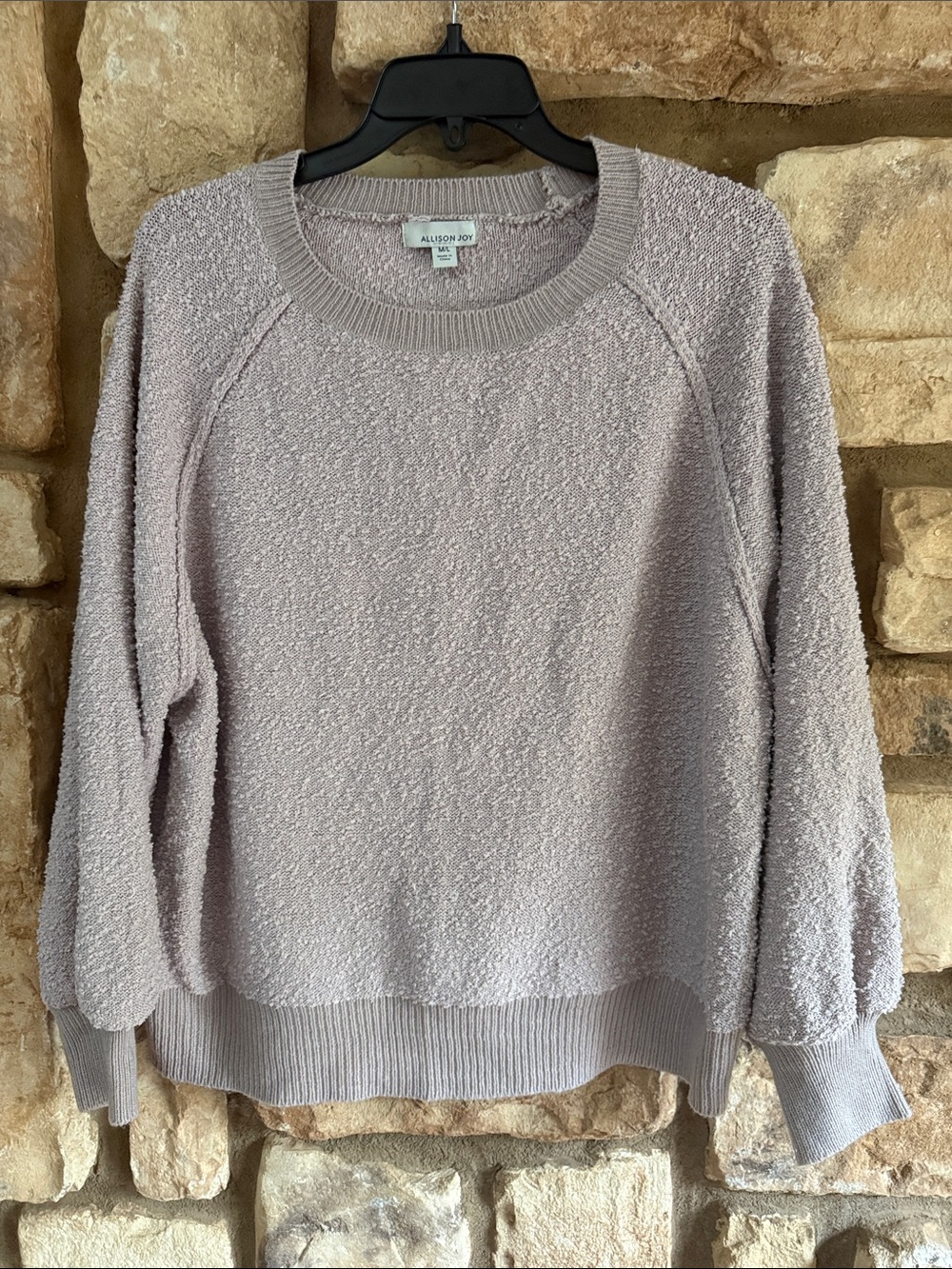Allison Joy Evereve textured sweater mauve size M/L